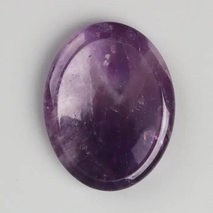 Pierre de souci améthyste Quartz Rose sculptée à la main pierre à pouce poche méditation ovale crist