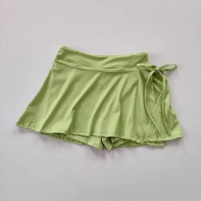 Femmes 2 en 1 course sport jupes Shorts taille haute volley-ball Golf jupe Tennis sport Yoga jupe gy