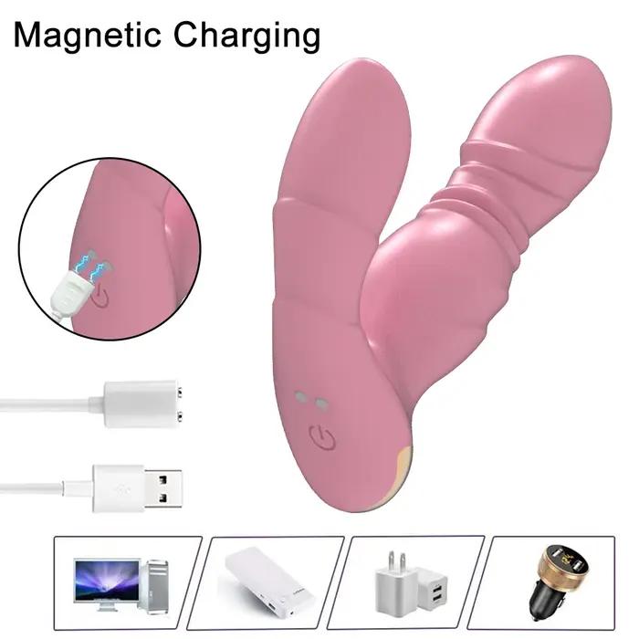 Gode de poussée télécommandé sans fil pour femme, vibromasseur portable, point G, stimulateur de cli