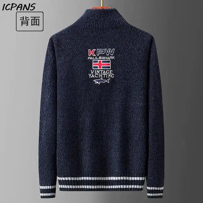 Pull blanc homme tricots requin vêtements coton laine pulls pull manteaux Jacquard noël tricoté demi