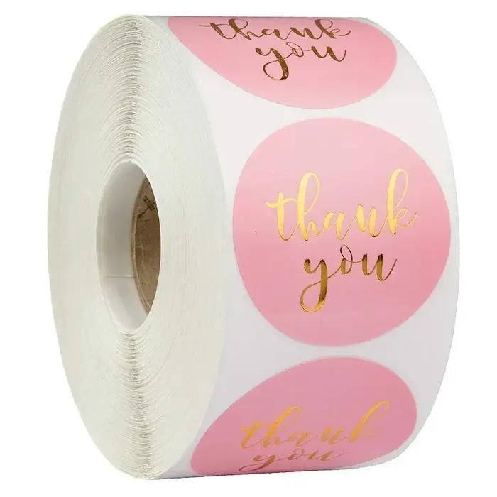 Étiquettes rondes en papier Kraft, 500 pièces, autocollant de remerciement, dragées, sac de bonbons,