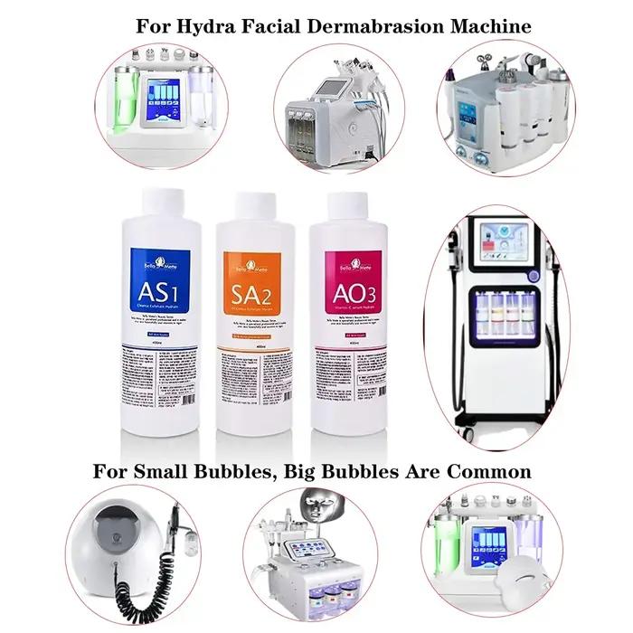 Solution Aqua Peel AS1 SA2 AO3, 3 pièces/1200ml, Dermabrasion pour le visage, soins de la peau, nett
