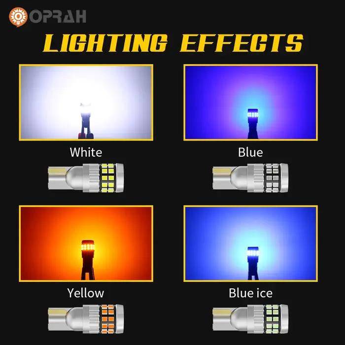 Oprah 2 pièces LED 12V 24V T10 W5W lumières voiture intérieur lecture ampoules Canbus sans erreur po
