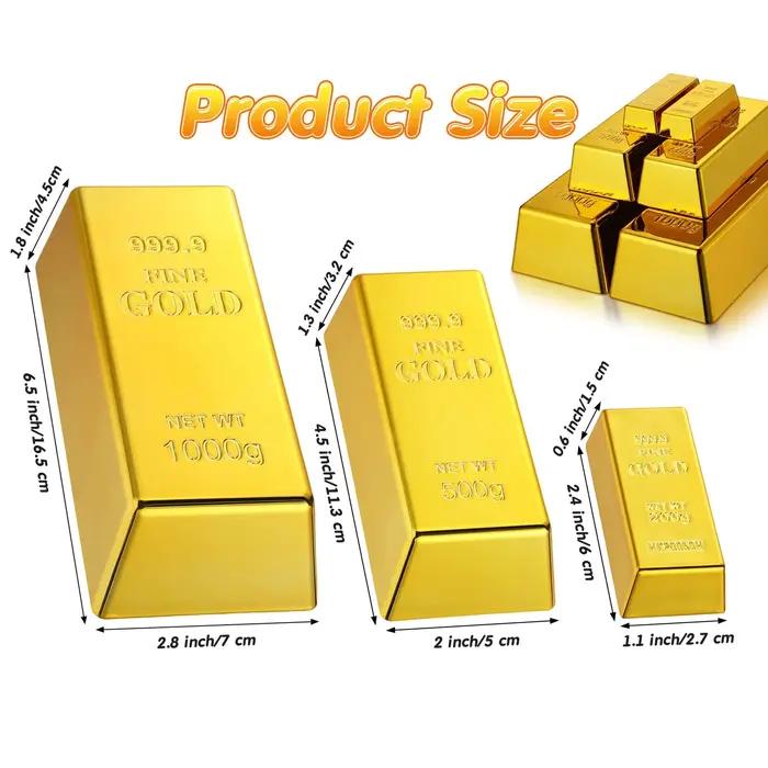 Faux barre d'or créative en brique dorée, 1 pièce, Simulation de lingots d'or creux, accessoire de f