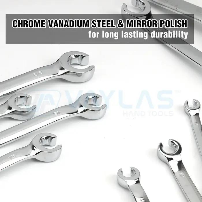 Jeu de clés à écrou évasé pour tuyau d'huile, 6-22mm, multi-outils, polissage complet, couple élevé,