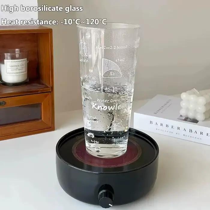 Tasse d'eau en verre de 1000ML, grande capacité, résistante à la température, pour filles, avec couv
