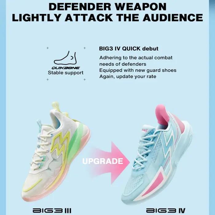 Chaussures de basket 361 degrés BIG3 4.0 rapide pour homme résistantes à l'usure