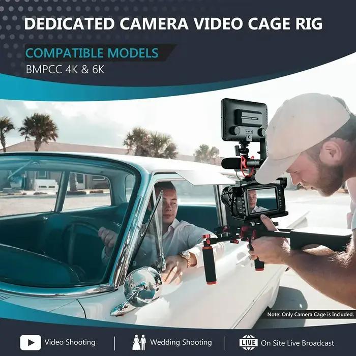 Yelangu C9 Kit de plate-forme de Cage de caméra pour BMPCC 4K 6K en alliage d'aluminium plaque rapid