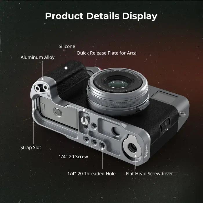 Poignée en forme de L SmallRig pour FUJIFILM X100VI / X100V, avec plaque à dégagement rapide Arca-Sw