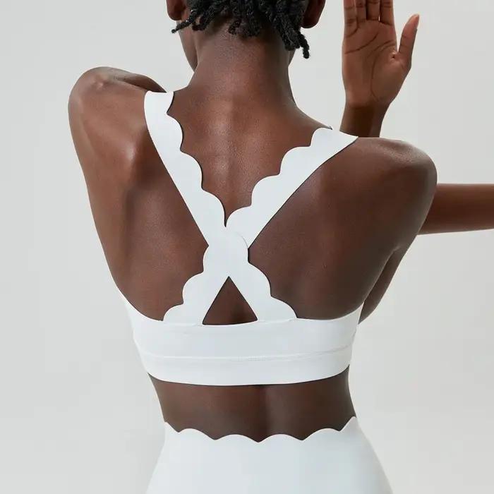 Costume de gymnastique deux pièces pour femmes, couleur unie, ensemble de Yoga, Fitness, Super Stret