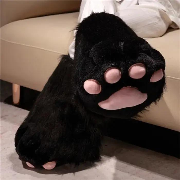 Fursuit-KIG – pantoufles antidérapantes en peluche Ultra douce avec détail de sabot, chaussures d'in