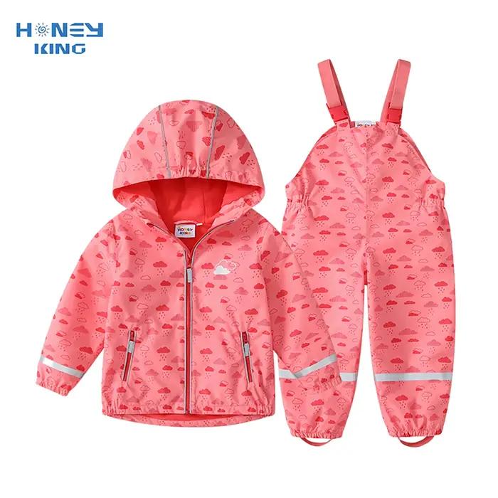 HONEYKING bébé imperméable costume ensemble de vêtements pour enfants salopette imperméable filles c