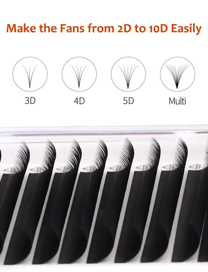 LASHPROFESSOR 10 plateaux/lot Extensions de cils 6-20mm Noir mat Faux cils individuels en cachemire