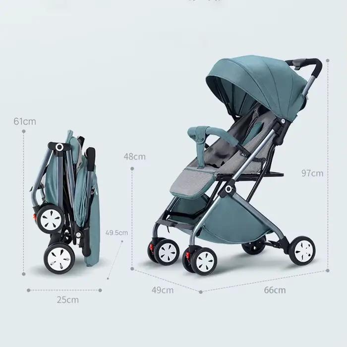 Poussette bébé landau léger Compact pliable continuer avion avec moustiquaire