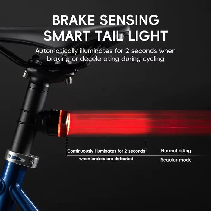 ROCKBROS – ensemble de feux de vélo vtt, étanche, 200LM/400LM, phare de vélo + feu arrière intellige