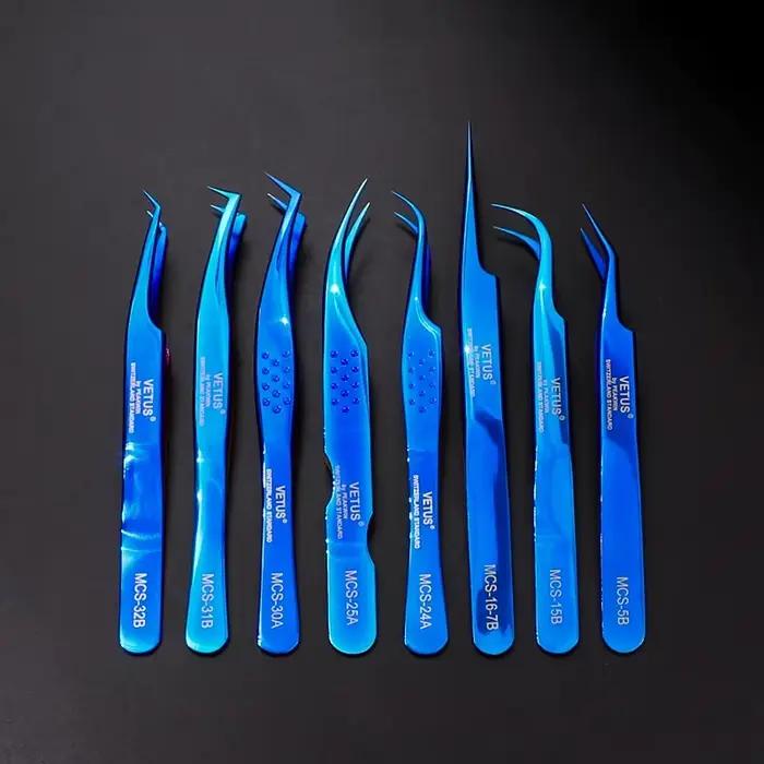 Vetus – pincettes à cils Premium, série MCS originale, nouveau Style, pointe Ultra Fine, améliore le