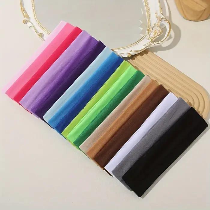 Bande de cheveux élastique bandeaux de mode couleur unie tricoté sport course Fitness Yoga bandes de