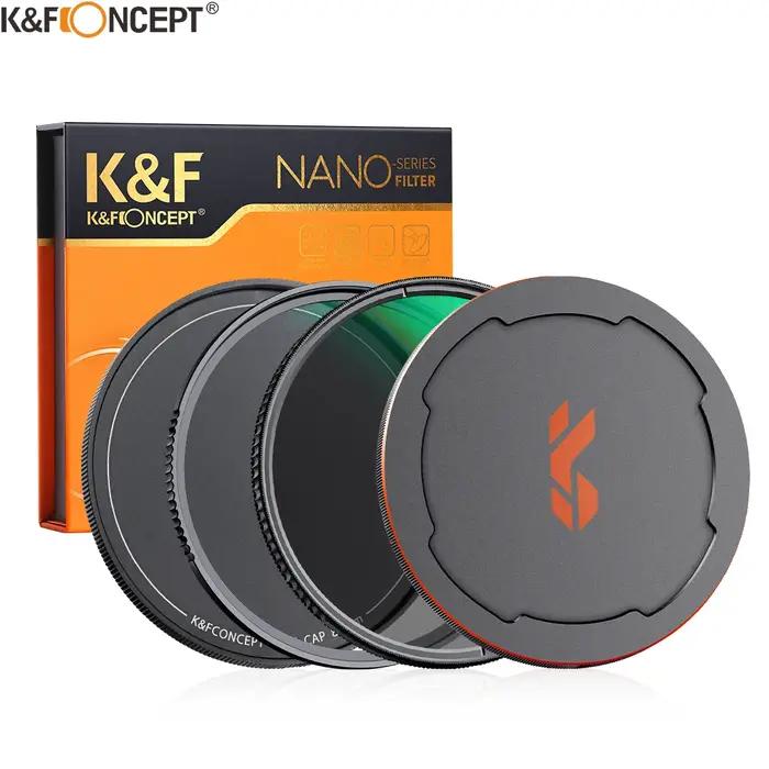 Kits de filtres pour appareil photo K&F CONCEPT MC UV CPL avec capuchon d'objectif, polarisant circu