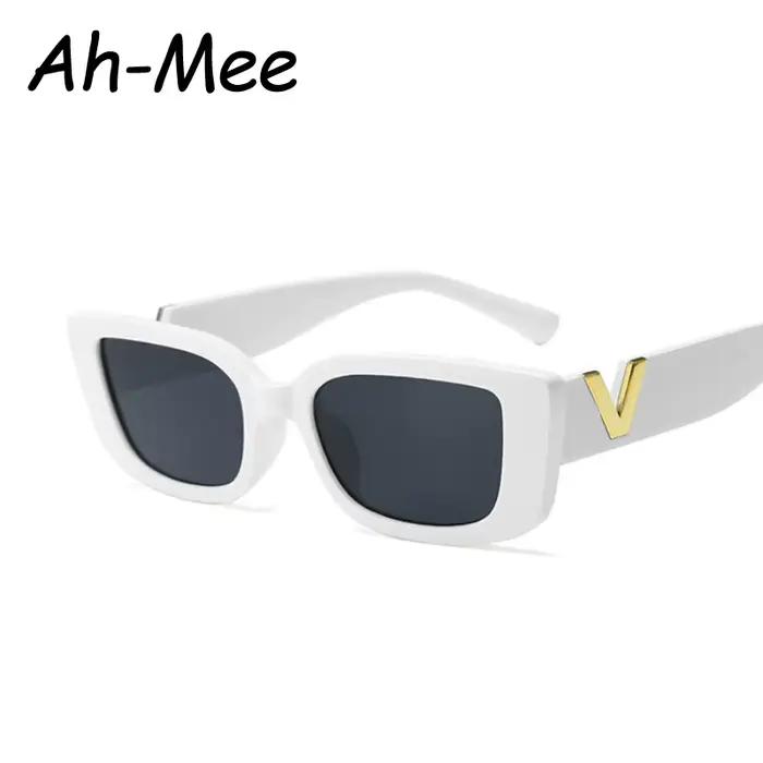 Lunettes de soleil rectangulaires pour femmes, marque de luxe, Vintage, petite monture, classiques,