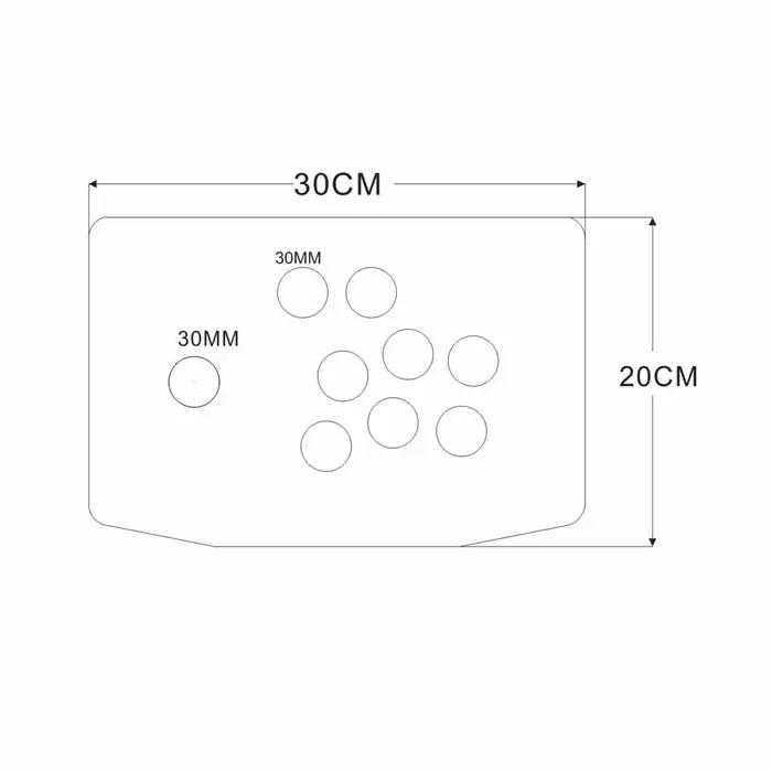 RAC-K500C 8 boutons trou acrylique œuvre panneau plat boîtier bricolage Arcade Joystick Kits