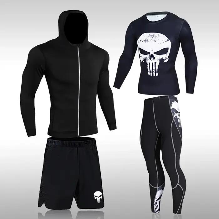 Vêtements de sport à Compression pour hommes, collants de gymnastique, vêtements d'entraînement, Jog
