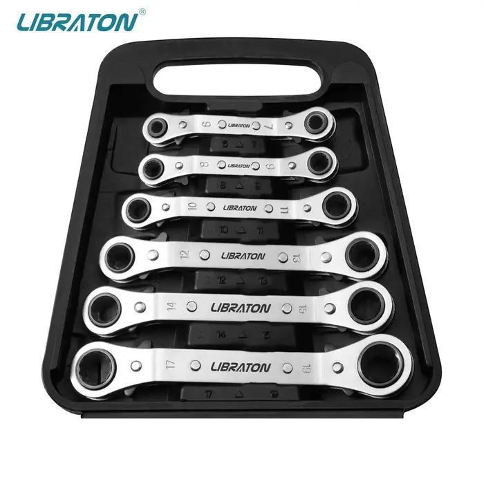 Libraton – jeu de clés décalées métriques, 6 pièces, boîte à cliquet, 6-19mm, avec boîte de rangemen