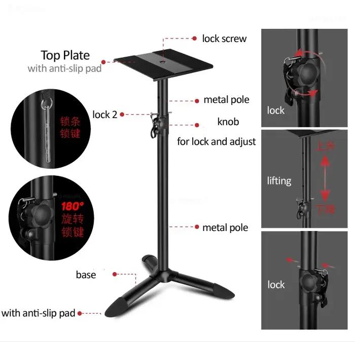 Support de sol universel réglable pour haut-parleur, son surround, sans salle de bain, SF20, 68cm, 1