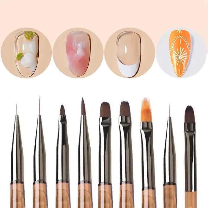 Ensemble de pinceaux à ongles pour professionnel et domestique, stylos de travail tatifs, peinture a