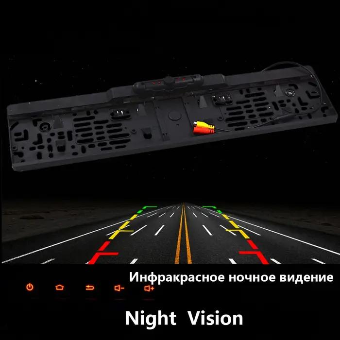 Cadre de plaque d'immatriculation de voiture européenne, plaque d'immatriculation avec 4 LED IR, cam