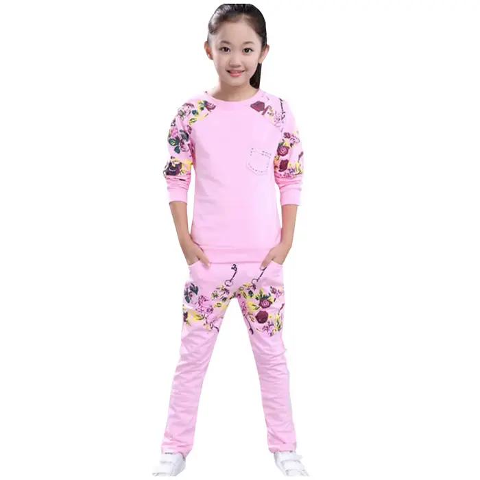 Survêtements pour enfants veste à manches longues pantalon de survêtement ensemble de tenue en coton combinaisons de jogging pour adolescents occasions sportives et quotidiennes