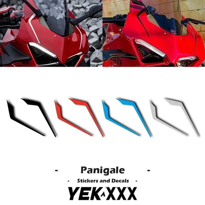 Autocollant avant de coque de carénage, lignes réfléchissantes, couleur métallique, pour Ducati Pani