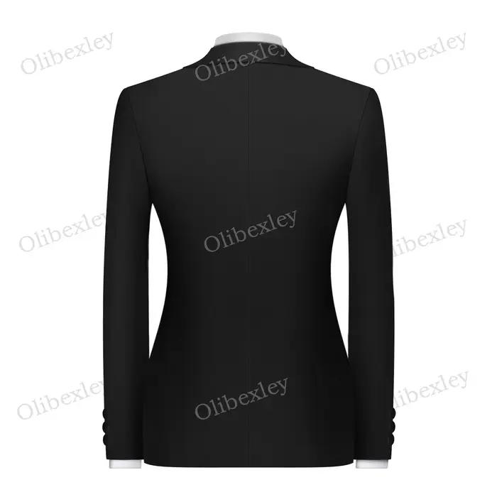 Smokings noirs pour hommes costumes noirs 2 pièces personnalisé Elegante haute qualité Slim Fit homm
