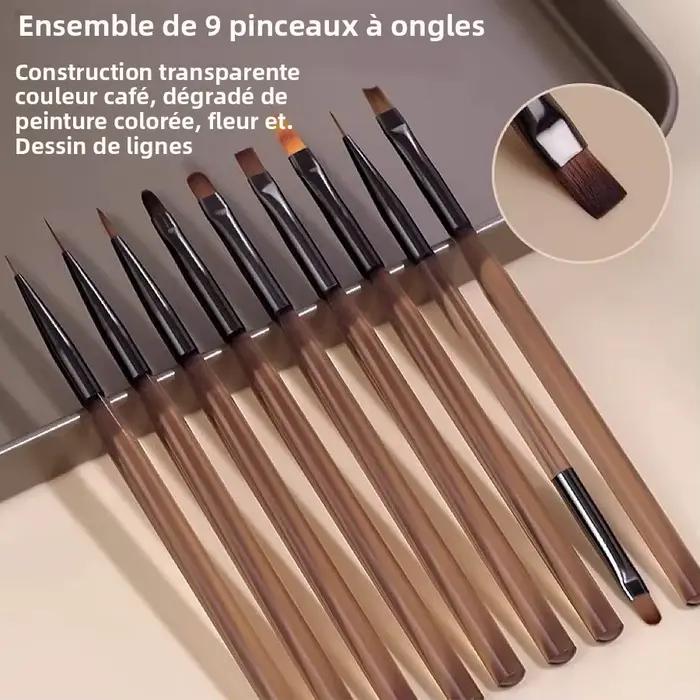 Ensemble de pinceaux à ongles pour professionnel et domestique