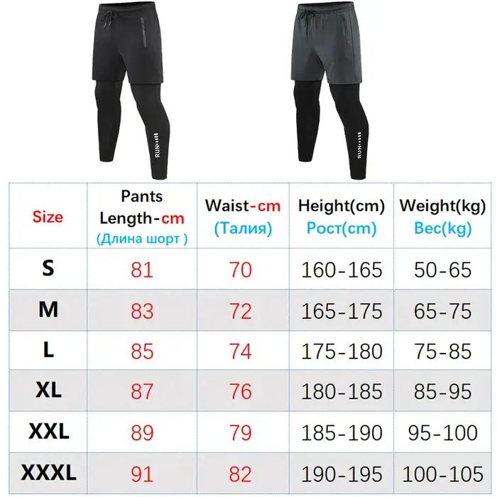 Pantalon de course 2 en 1 pour hommes, Double couche, serré, entraînement, basket-ball, Legging impr