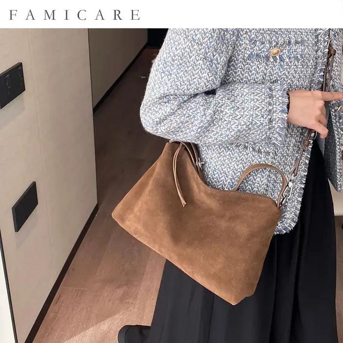 Sac à main en daim pour femmes, sac en cuir de vache souple, sac à bandoulière Unique pour dames, pr
