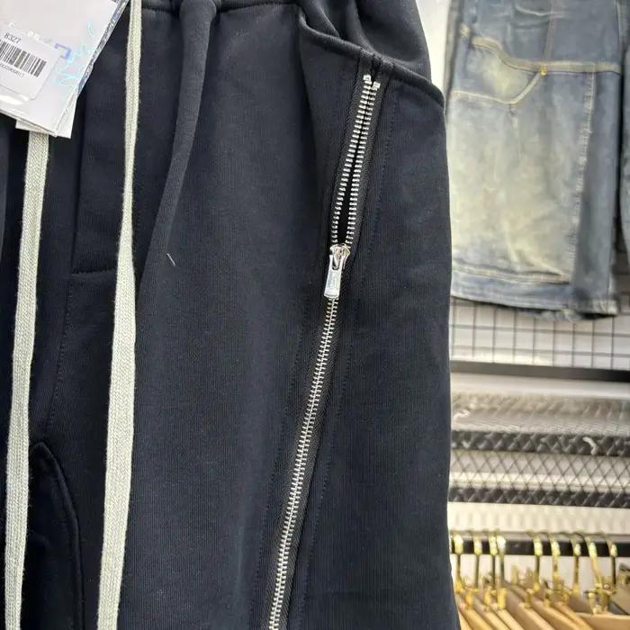 MIJKO – short noir gris foncé pour hommes, style Hip Hop, double fermeture éclair, Streetwear, panta