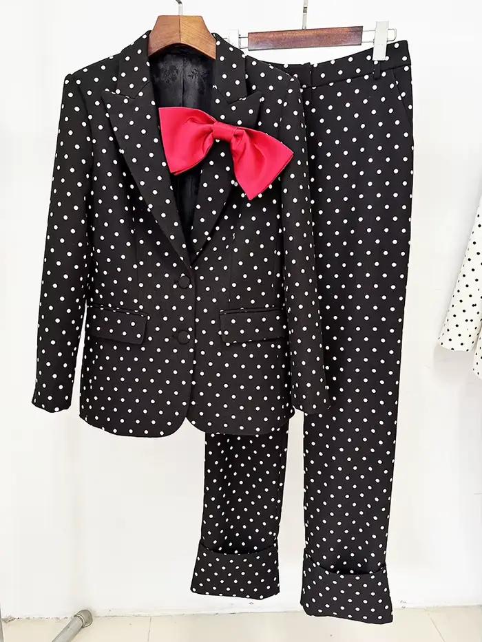 HIGH STREET Nouveauté 2026 Ensemble tailleur-pantalon de créateur pour femme, 2 pièces, avec blazer