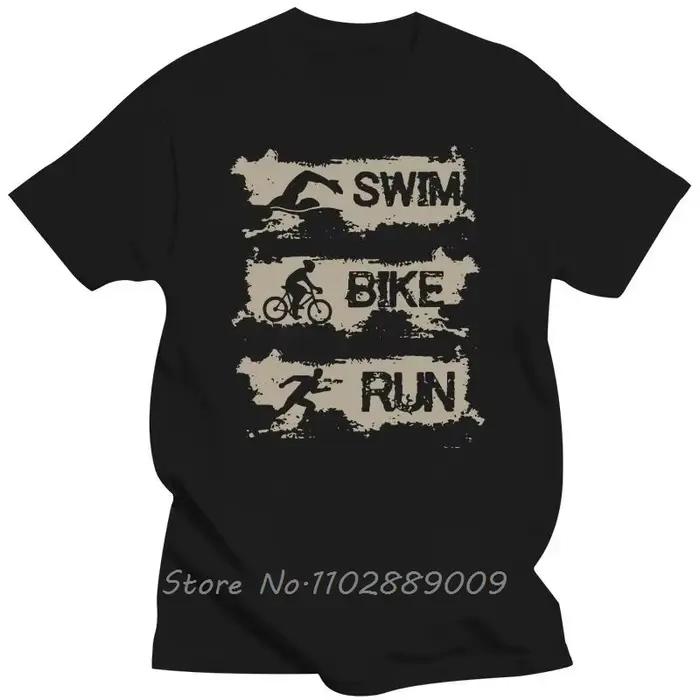 Triathlon natation vélo course Triathlète T-Shirt coton T-Shirt Streetwear cadeaux d'anniversaire Fi