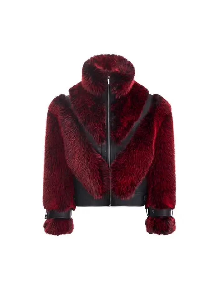 Mauroicardi automne hiver Cool beau épais chaud Patchwork fausse fourrure manteau hommes de luxe vêt