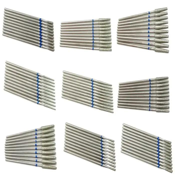 10 pièces ensemble diamant foret à ongles rotatif fraises électriques pour pédicure manucure fichier