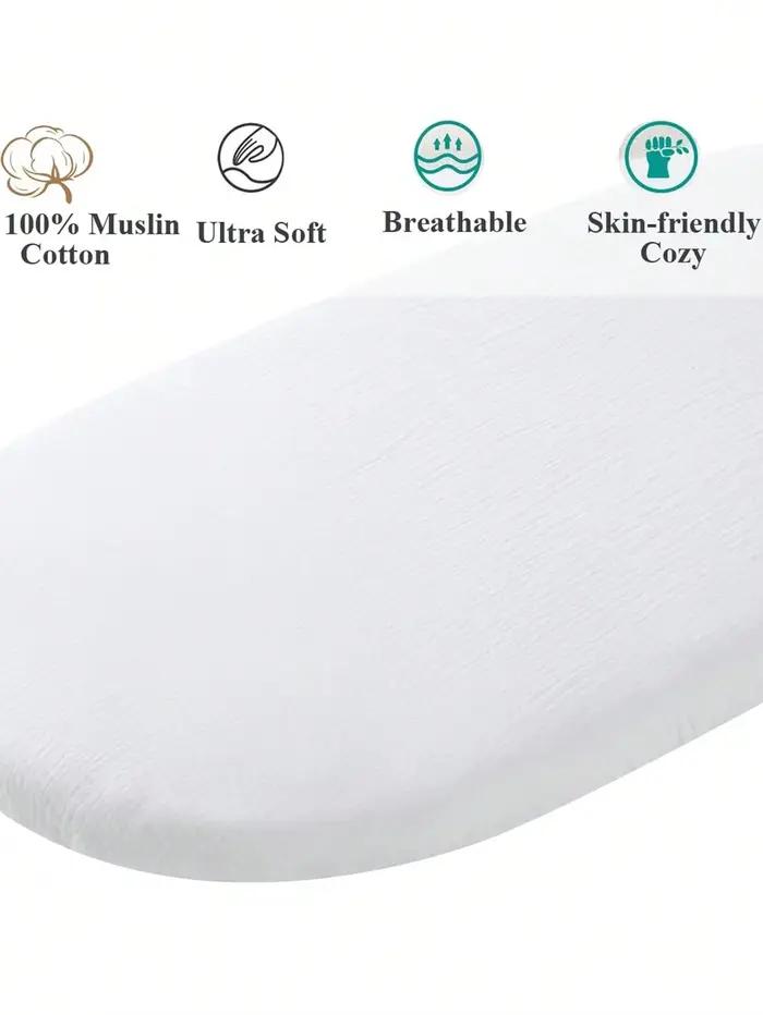 Housse de matelas à langer en mousseline, 2 paquets, draps de couffin ajustés pour filles et garçons