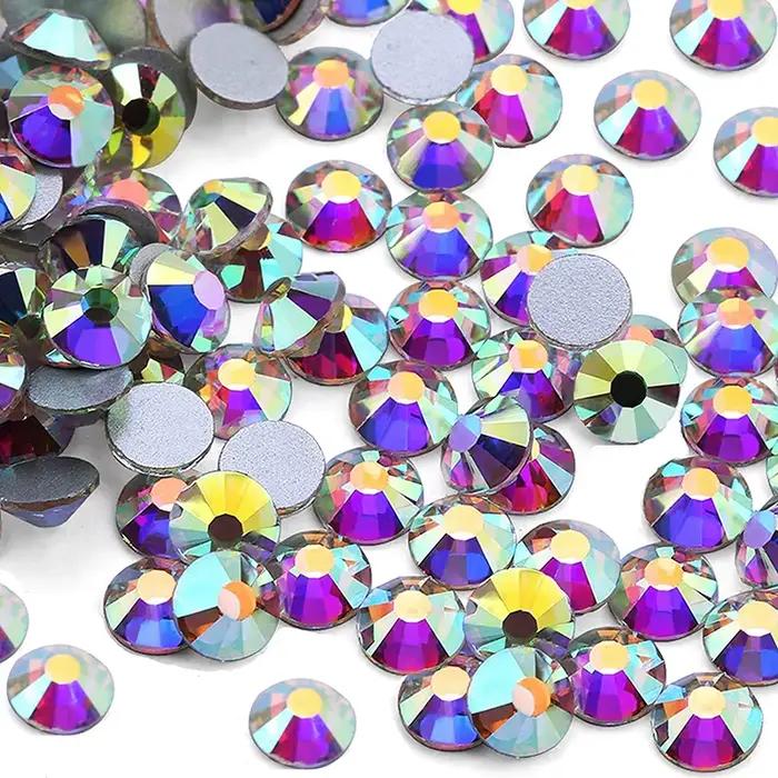 1440 pièces/sac AB/clair rond Mini diamant à ongles SS3-SS20(1.3-4mm) FlatBack Non correcteur crista