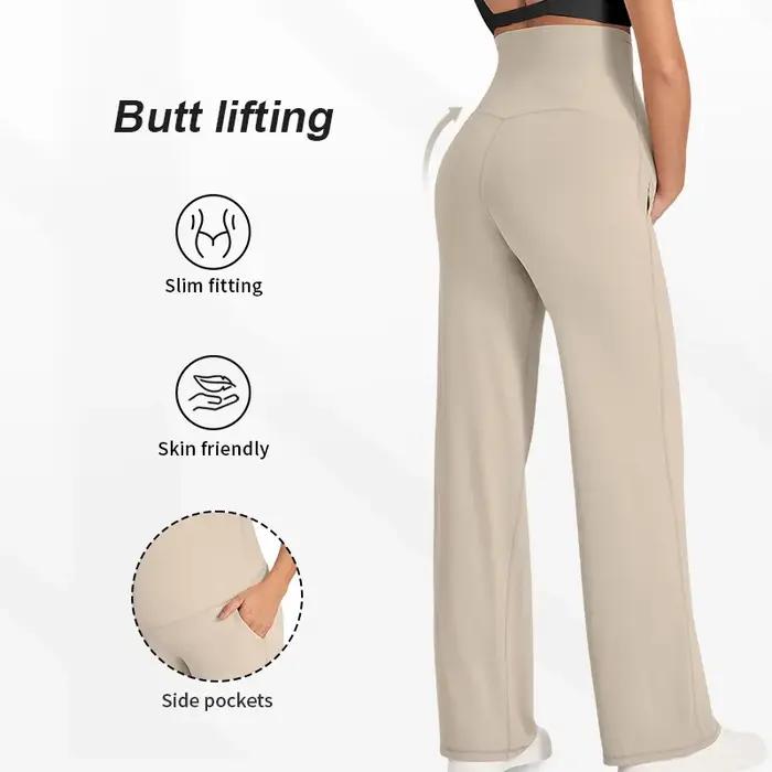 Nouveau pantalon de maternité pour femmes, couleur unie, jambes larges, taille haute, ample, décontr