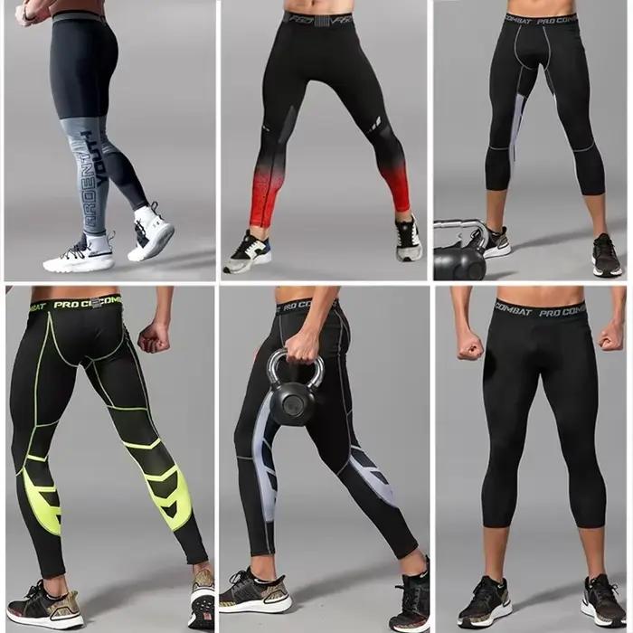 Leggings de compression lycra homme - Pantalon sport fitness cyclisme course basket