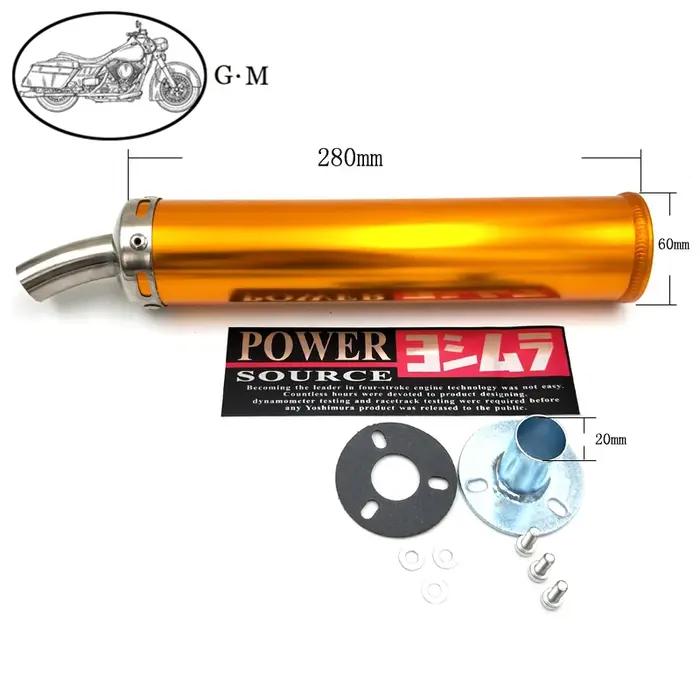 Silencieux d'échappement universel en métal 60x280mm pour moto, accessoires de course, tuyau d'échap