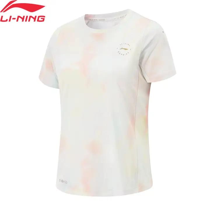 T-shirt Sport Femme Li-Ning Polyester Respirant - Manches Courtes Réfléchissant Coupe Régulière