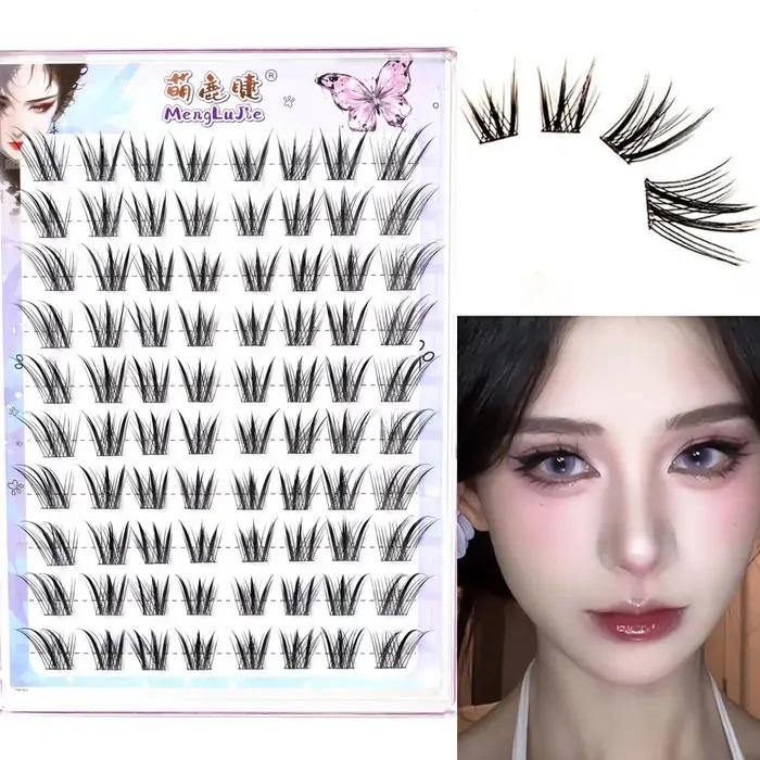 Nouveau Style chinois faux cils renards Style Dense simple grappe segmenté naturel vaporeux cils agr