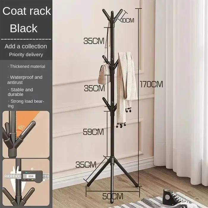 Porte-vêtements sur pied en forme de branche d'arbre multicrochets pour rangement et décoration de la maison et du salon