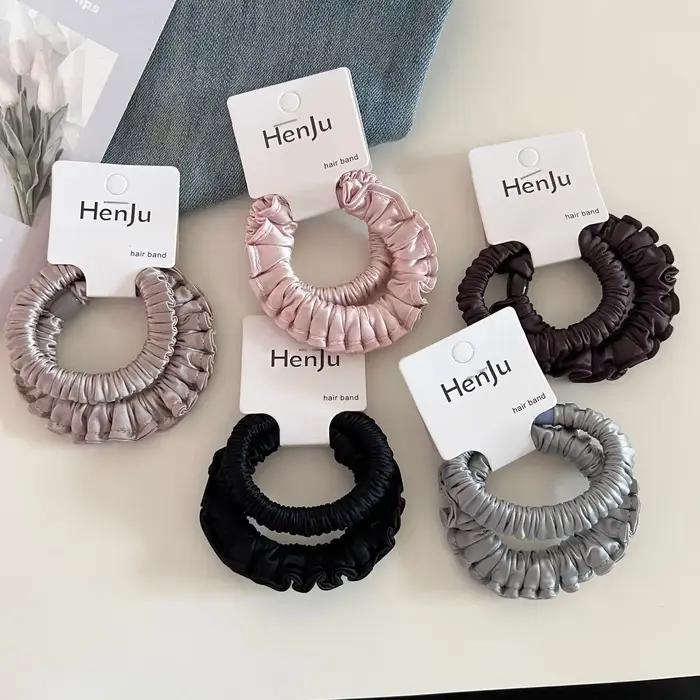 Attacheurs de queue de cheval en satin haute élasticité antidérapants accessoires de mode pour femmes et filles coiffure élégante occasions spéciales