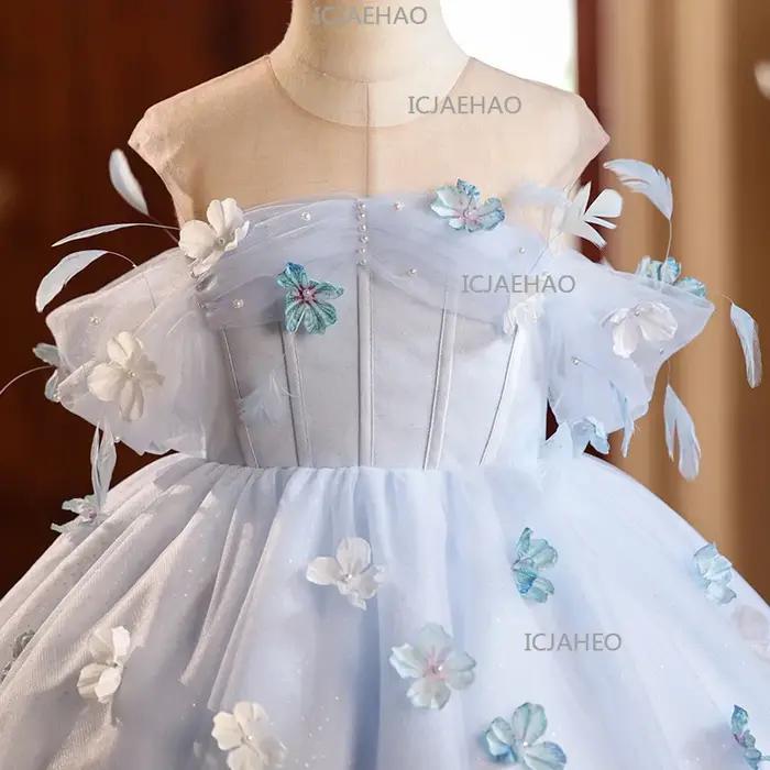 Robe de princesse pour filles, costume de demoiselle d'honneur, petite fée, pour spectacle de piano,